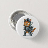 Badge Rond 2,50 Cm Bouton de chat chevalier mignon (Devant & derrière)