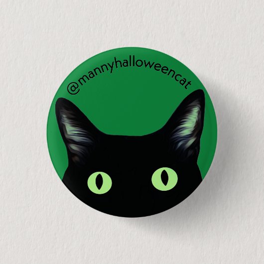 Badge Rond 2,50 Cm Bouton de chat d'Halloween de Manny (Devant)