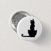 Badge Rond 2,50 Cm Bouton de chat noir (Devant & derrière)
