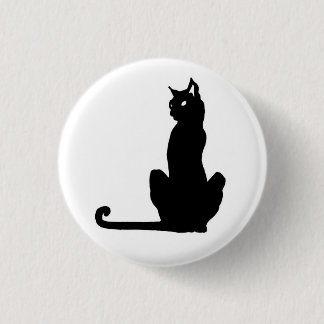 Badge Rond 2,50 Cm Bouton de chat noir