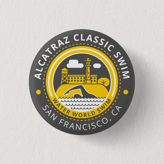 Badge Rond 2,50 Cm Bouton de classique d'Alcatraz (Devant)