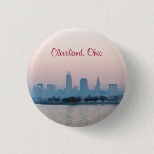 Badge Rond 2,50 Cm Bouton de Cleveland coucher du soleil du soir