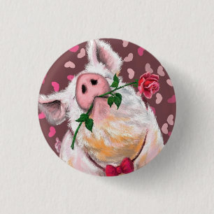 Badge Rond 2,50 Cm Bouton de Cochon Drôle