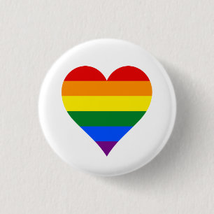 Badge Rond 2,50 Cm Bouton de coeur de fierté LGBT