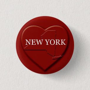 Badge Rond 2,50 Cm Bouton de conception de carte du coeur de New York