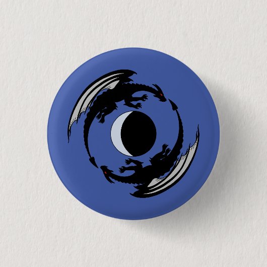 Badge Rond 2,50 Cm Bouton de conception de fantasy Dragons de Lune (Devant)