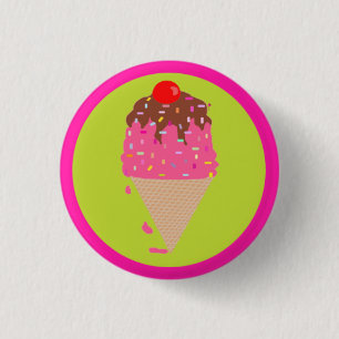 Badge Rond 2,50 Cm Bouton de cône Icecream