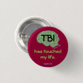 Badge Rond 2,50 Cm Bouton de conscience de TBI (Devant & derrière)