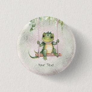Badge Rond 2,50 Cm Bouton de crocodile bébé