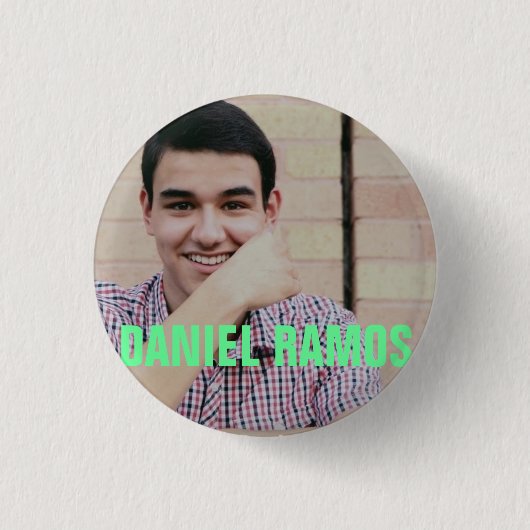 Badge Rond 2,50 Cm Bouton de Daniel (Devant)