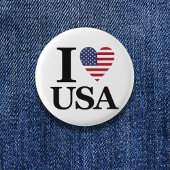 Badge Rond 2,50 Cm Bouton de déclaration "I ❤️ USA"