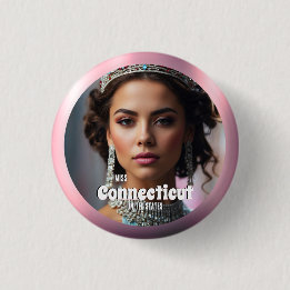 Badge Rond 2,50 Cm Bouton de défilé de rose rose personnalisé avec ph