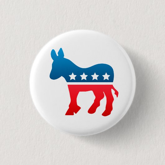 Badge Rond 2,50 Cm Bouton de Démocrate (Devant)