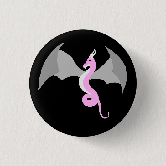 Badge Rond 2,50 Cm bouton de dragon de Demi-fille (Devant)