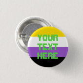Badge Rond 2,50 Cm Bouton de drapeau de fierté de Nonbinary (Devant & derrière)