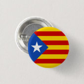 Badge Rond 2,50 Cm Bouton de drapeau de la Catalogne Estrellada (Devant & derrière)