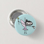 Badge Rond 2,50 Cm bouton de fée de dent (Devant & derrière)