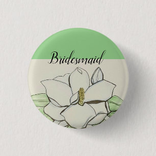 Badge Rond 2,50 Cm Bouton de femme de chambre verte de Magnolia