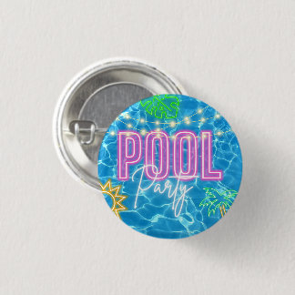 Badge Rond 2,50 Cm Bouton de Fête au Piscine