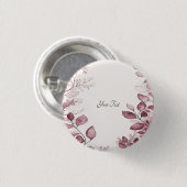 Badge Rond 2,50 Cm Bouton de feuilles rouges modernes (Devant & derrière)