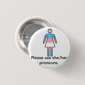 Badge Rond 2,50 Cm Bouton de fierté/pronom de Transwoman (Devant & derrière)