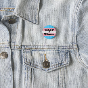 Badge Rond 2,50 Cm Bouton de fierté transgenre de pronoms personnalis