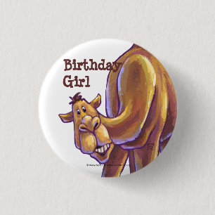 Badge Rond 2,50 Cm Bouton de fille d'anniversaire de chameau