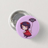 Badge Rond 2,50 Cm Bouton de fille de batte (Devant & derrière)