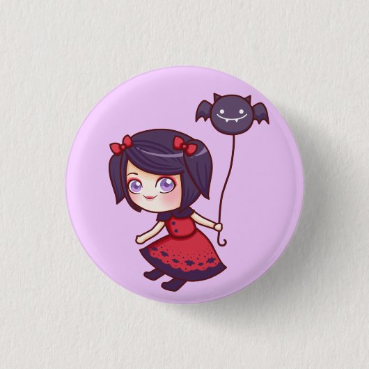 Badge Rond 2,50 Cm Bouton de fille de batte (Devant)