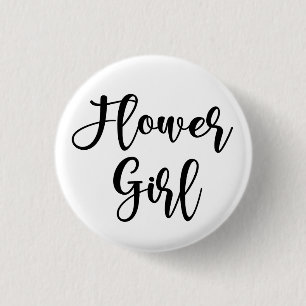 Badge Rond 2,50 Cm Bouton de Fille des Fleurs