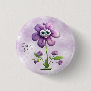 Badge Rond 2,50 Cm Bouton de fleurs violettes
