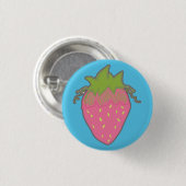 Badge Rond 2,50 Cm Bouton de fraise (Devant & derrière)
