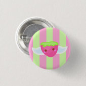Badge Rond 2,50 Cm Bouton de fraise de vol ! (Devant & derrière)