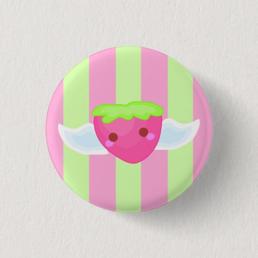 Badge Rond 2,50 Cm Bouton de fraise de vol ! (Devant)