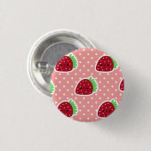 Badge Rond 2,50 Cm Bouton de fraises (Devant & derrière)