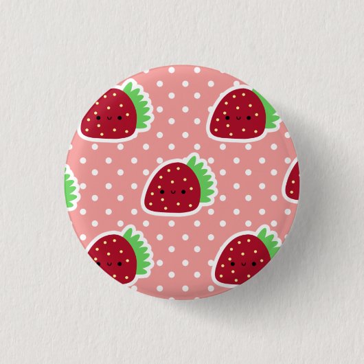 Badge Rond 2,50 Cm Bouton de fraises (Devant)