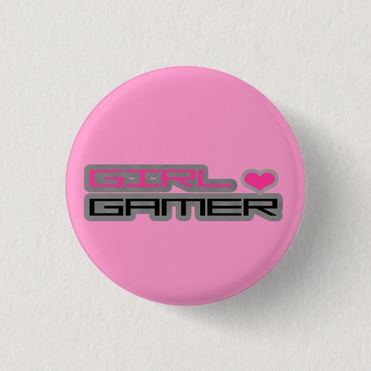 Badge Rond 2,50 Cm Bouton de Gamer de fille (Devant)