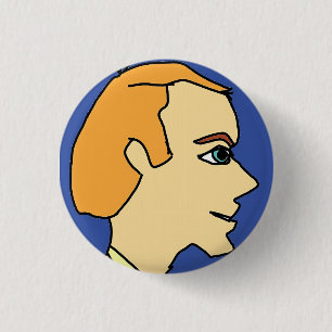 Badge Rond 2,50 Cm bouton de garçon de bureau blanc