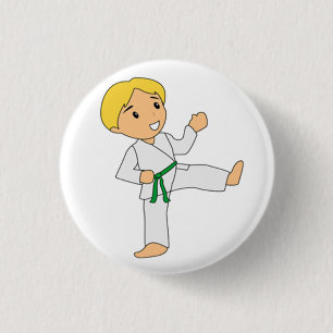 Badge Rond 2,50 Cm Bouton de garçon de ceinture verte