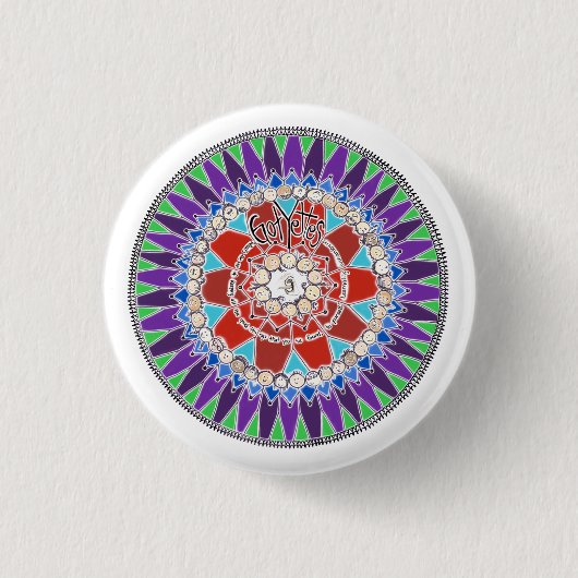 Badge Rond 2,50 Cm Bouton de Gotyettes (Devant)