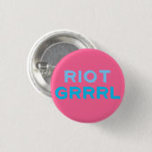 Badge Rond 2,50 Cm Bouton "de Grrrl d'émeute" (Devant & derrière)