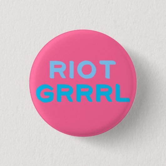 Badge Rond 2,50 Cm Bouton "de Grrrl d'émeute" (Devant)