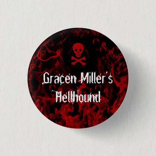 Badge Rond 2,50 Cm Bouton de Hellhound (Devant)