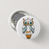 Badge Rond 2,50 Cm Bouton de hibou (Devant & derrière)