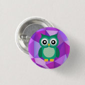 Badge Rond 2,50 Cm bouton de hibou (Devant & derrière)