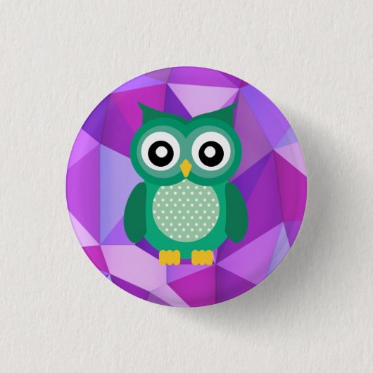Badge Rond 2,50 Cm bouton de hibou (Devant)