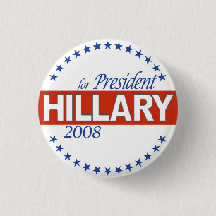 Badge Rond 2,50 Cm Bouton de Hillary 2008