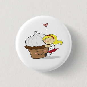 Badge Rond 2,50 Cm Bouton de Hugger Cutie de petit gâteau