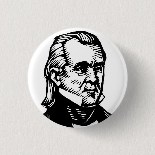 Badge Rond 2,50 Cm Bouton de James K Polk (Devant)