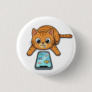 Badge Rond 2,50 Cm Bouton de jeu de poisson pour chat